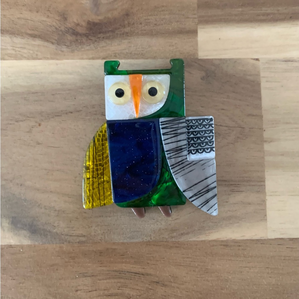 Erstwilder An Owl Named Hoot Brooch Bird Pin NWOT